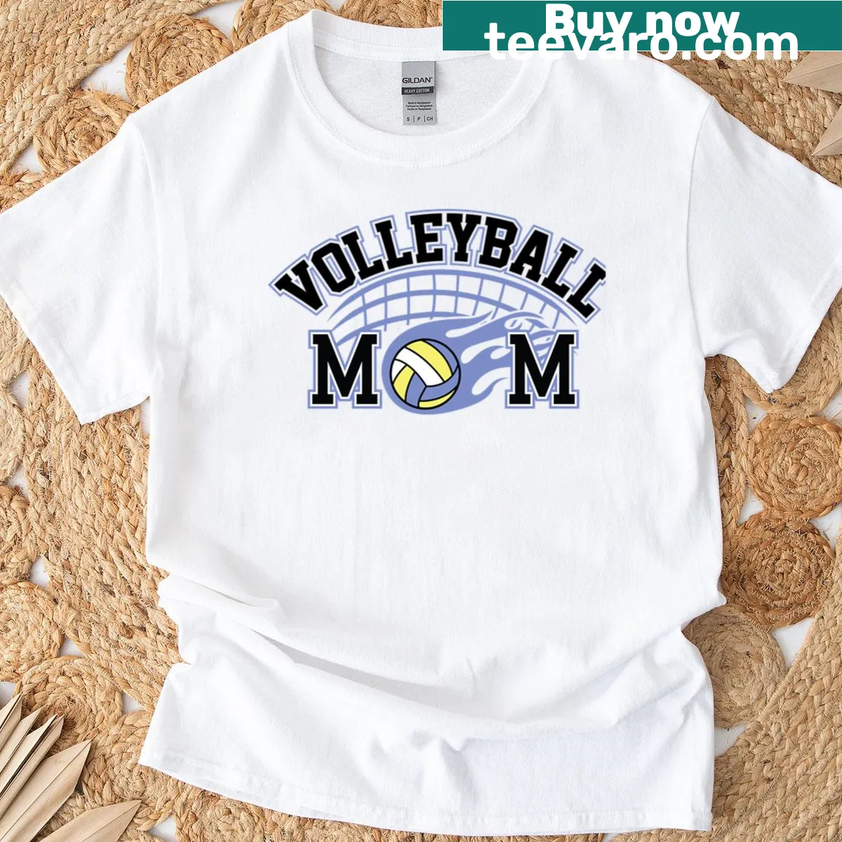 Typography design celebrating Volleyball Moms — on a men's t-shirt