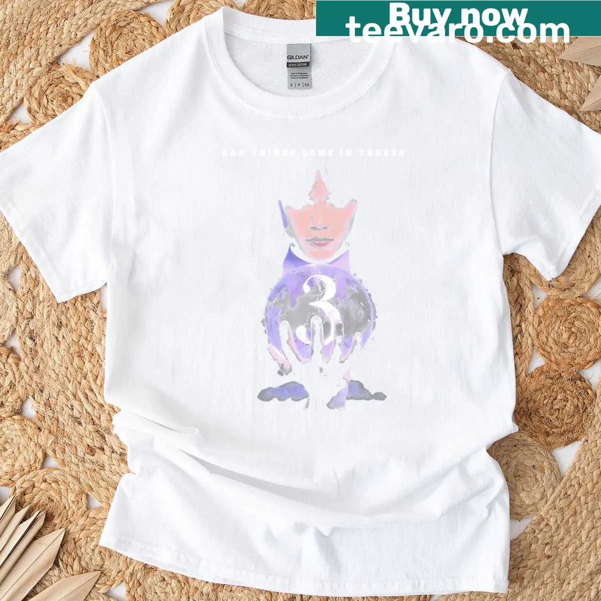 T-shirt featuring Wednesday Addams with her signature expression — on a men's t-shirt