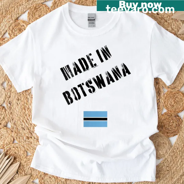 T-shirt with the Botswana flag and humorous text