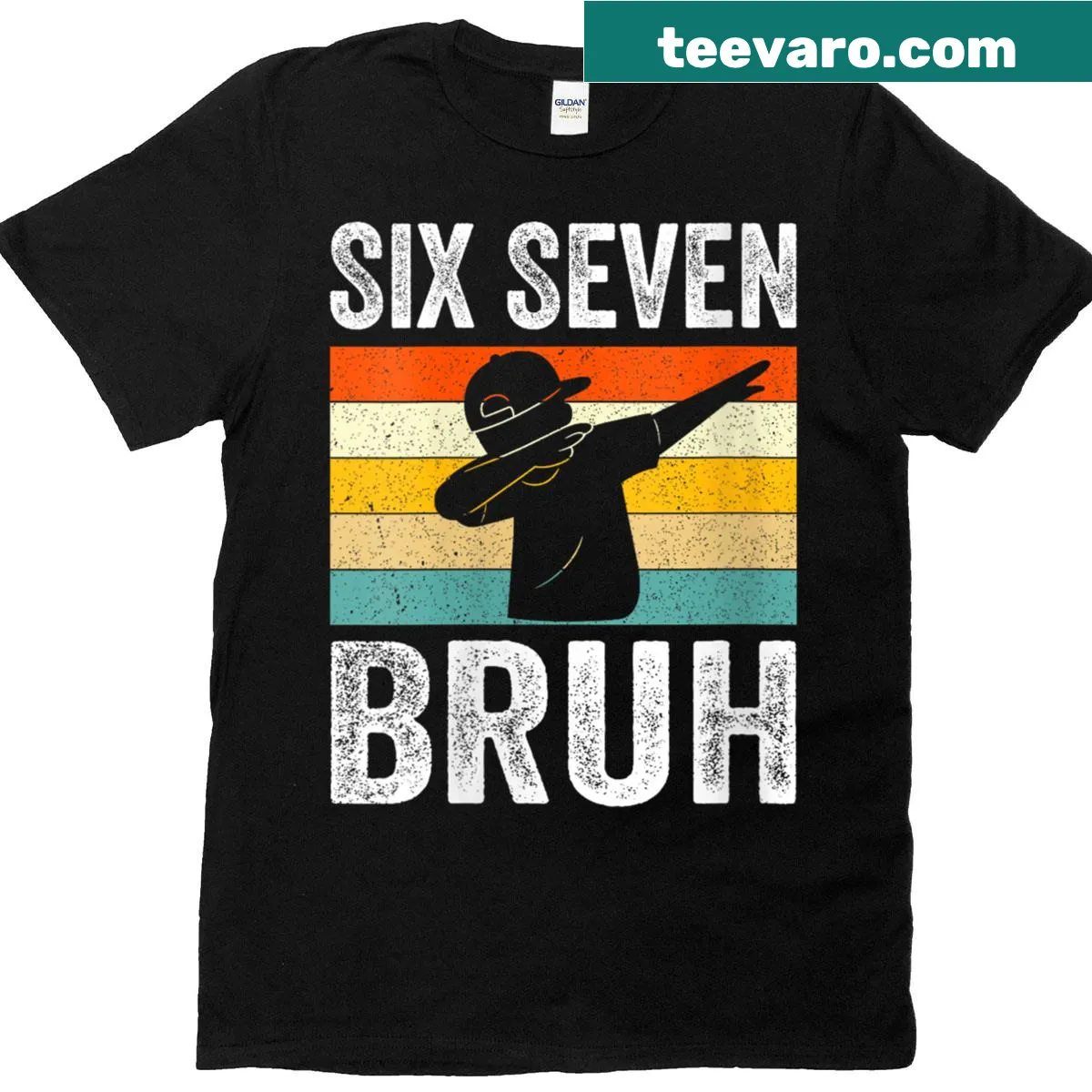 Funny Women's T-shirt featuring the Bruh meme and dabbing graphic — on a men's t-shirt