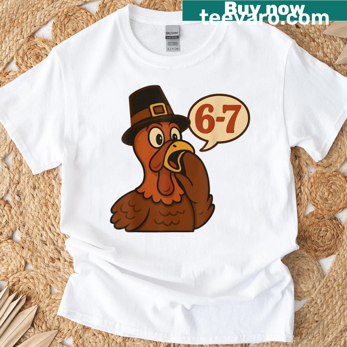 Funny Thanksgiving T-shirt featuring a cartoon turkey and meme saying — on a men's t-shirt