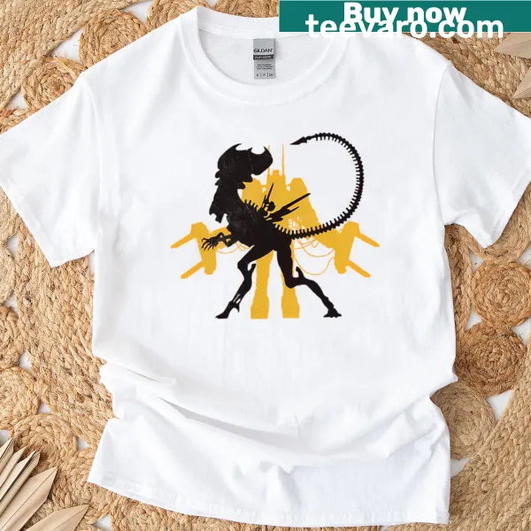 Vintage-style T-shirt featuring nostalgic 80s movie graphics
