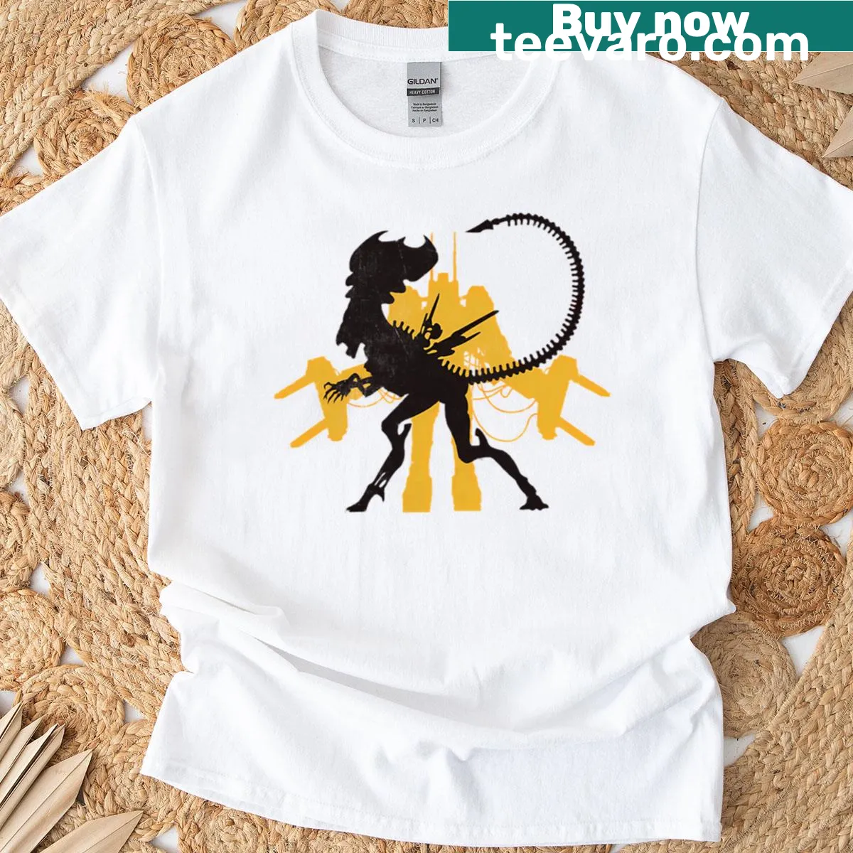 Vintage-style T-shirt featuring nostalgic 80s movie graphics — on a men's t-shirt