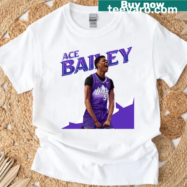 Illustrative T-shirt celebrating Ace Bailey and the Utah Jazz