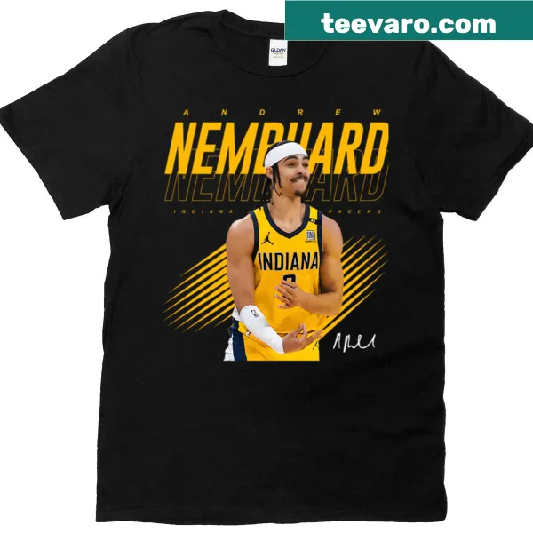 Bold T-shirt featuring Andrew Nembhard's name prominently displayed.