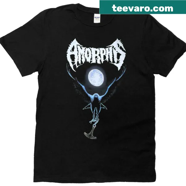 Artistic representation of Amorphis on a T-shirt