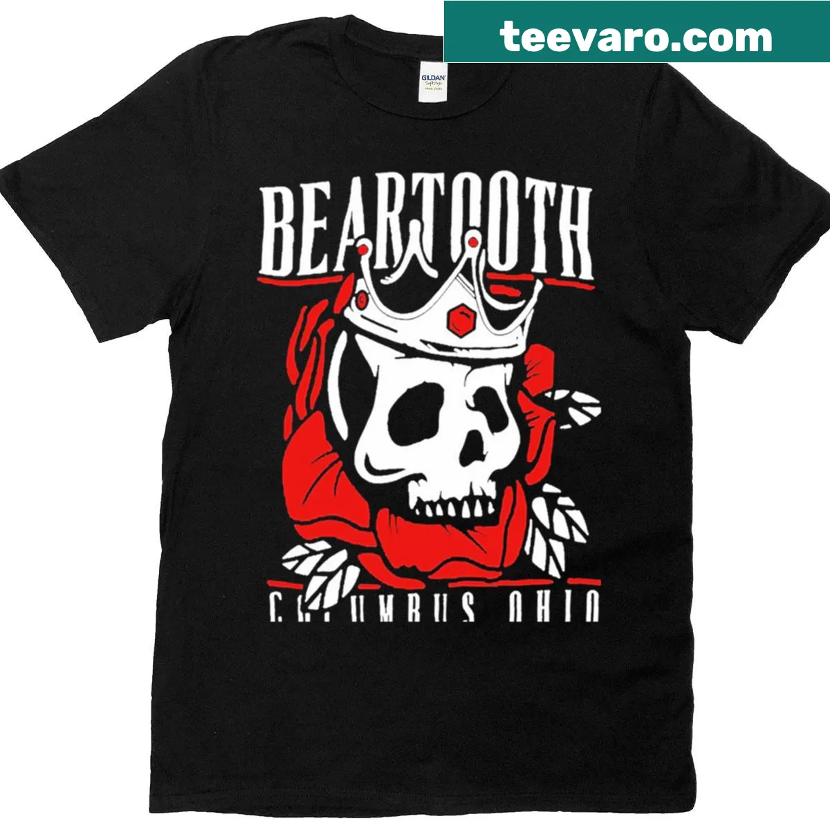 Artistic Beartooth T-shirt featuring bold band imagery — on a men's t-shirt