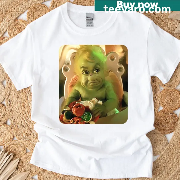 Funny Grinch graphic on a casual T-shirt