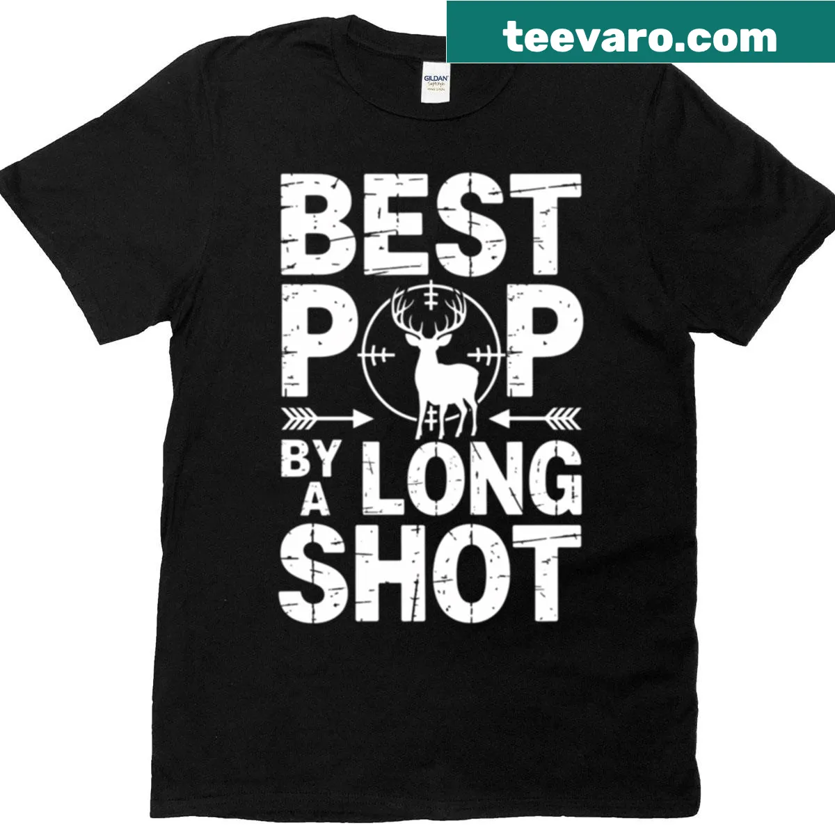 T-shirt celebrating grandpas who love hunting with playful graphics — on a men's t-shirt