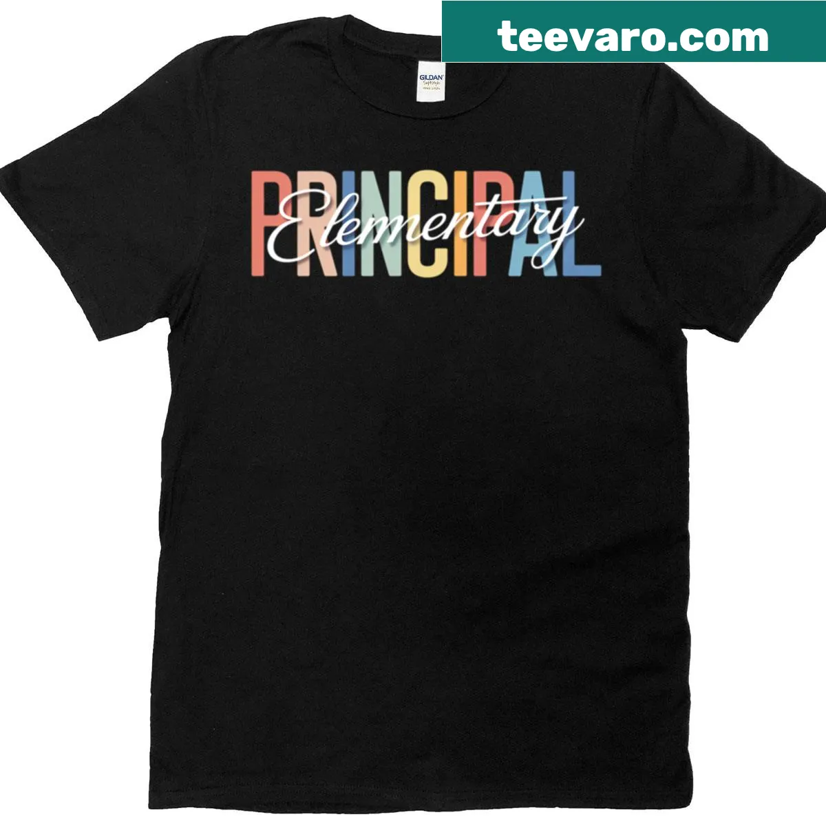Vintage-style T-shirt for elementary principals with retro design — on a men's t-shirt