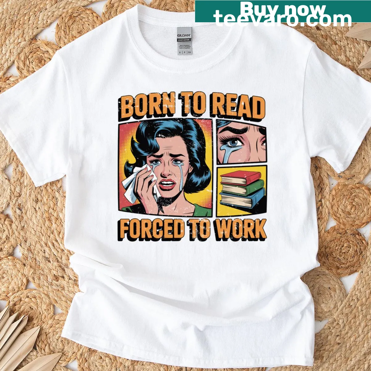 Retro reading-themed t-shirt for book lovers — on a men's t-shirt