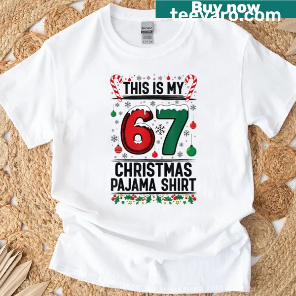 Funny Christmas pajama t-shirt for kids aged 6-7