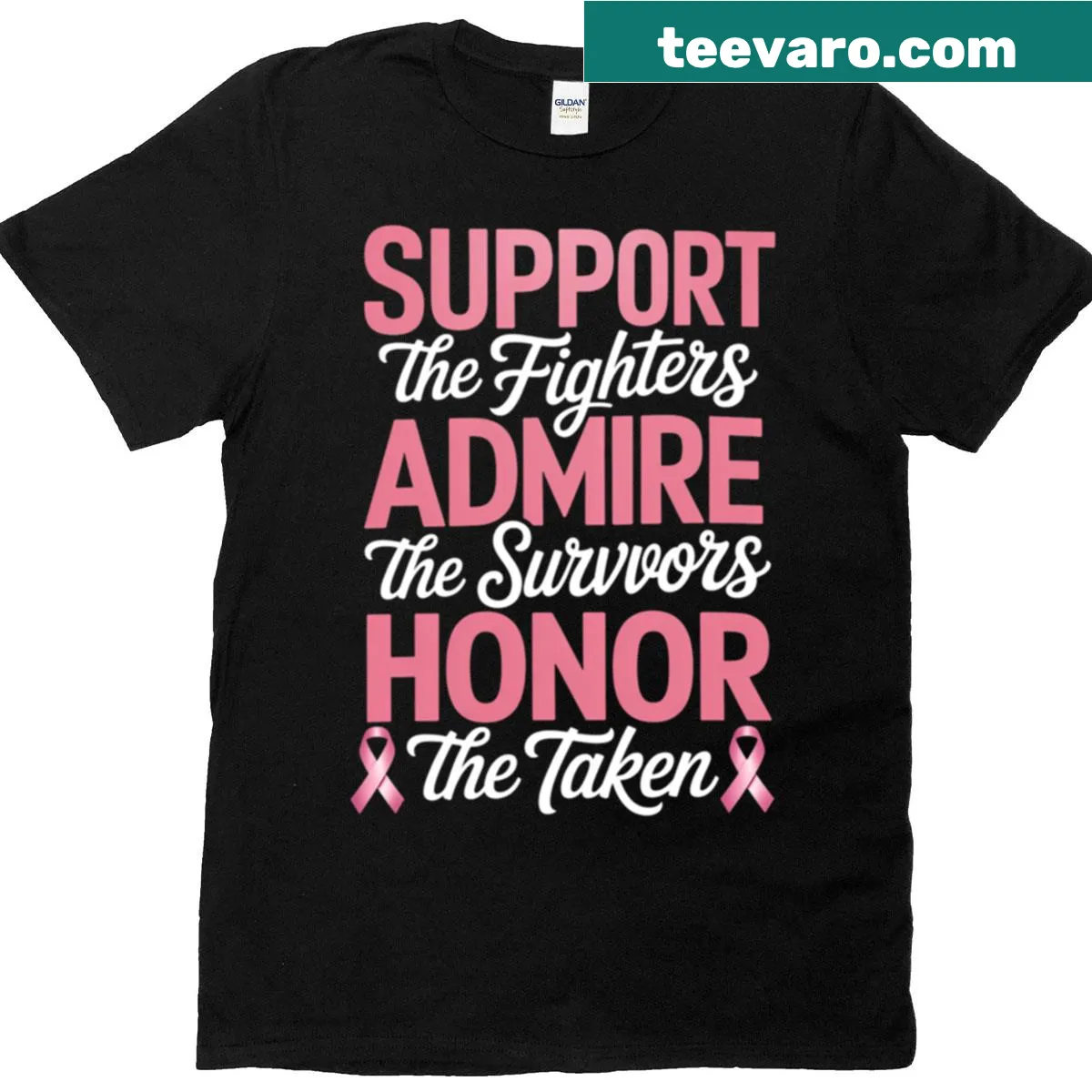 T-shirt promoting breast cancer awareness with supportive message — on a men's t-shirt