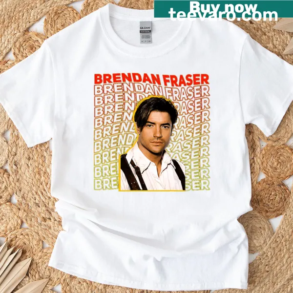 Illustrative tribute to Brendan Fraser on a T-shirt