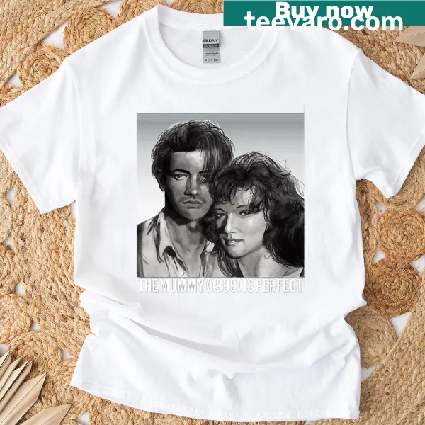 Oversized T-shirt featuring The Mummy illustration with Brendan Fraser