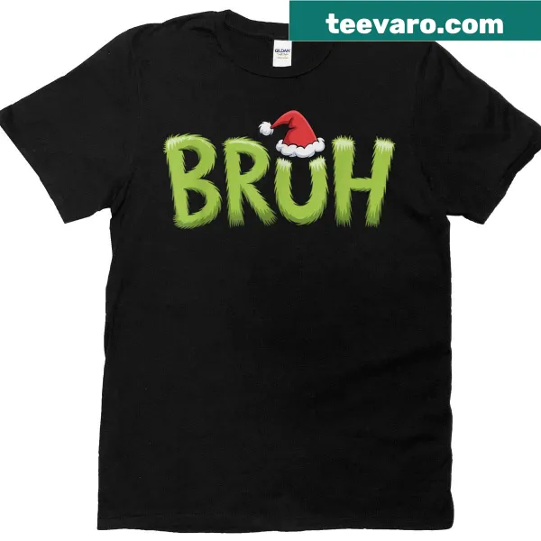 Funny Christmas T-shirt for kids with 'Bruh' meme design