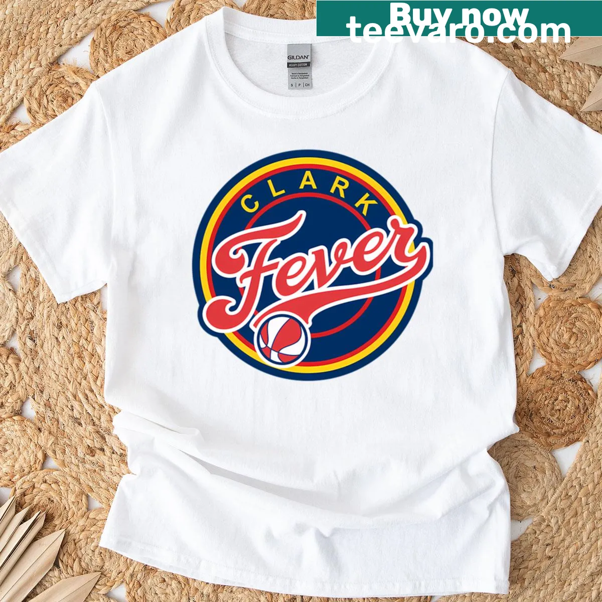 Caitlin Clark Fever t-shirt with bold name design — on a men's t-shirt