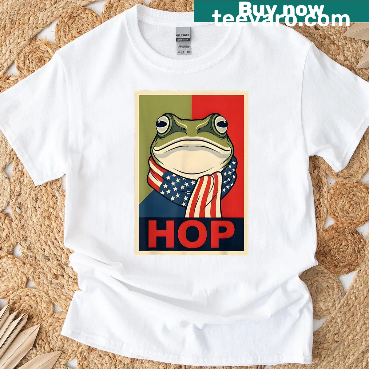 Humorous typography design on a campaign parody t-shirt — on a men's t-shirt
