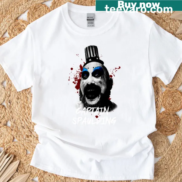 Oversized T-shirt featuring a graphic of Captain Spaulding in a bloody design.