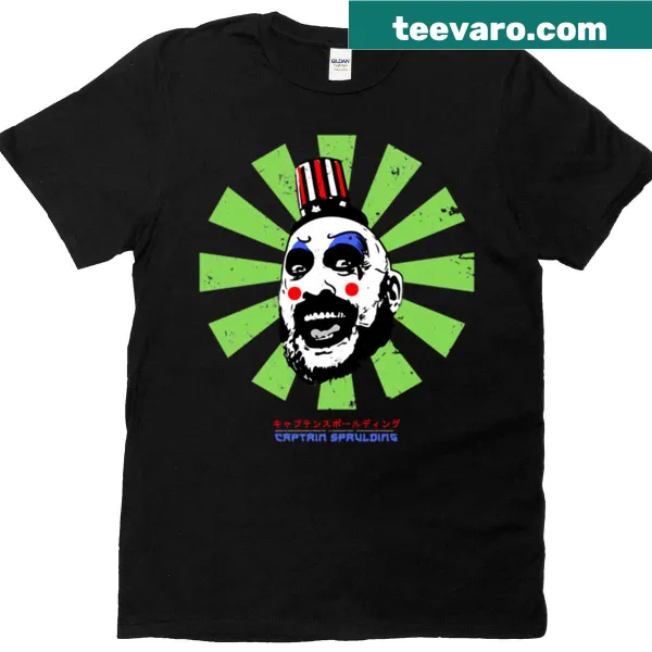 T-shirt featuring Captain Spaulding in a Japanese art style