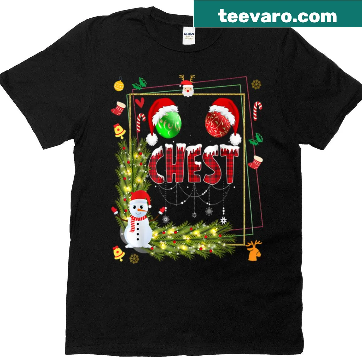 Funny matching couple t-shirt with chestnuts design — on a men's t-shirt