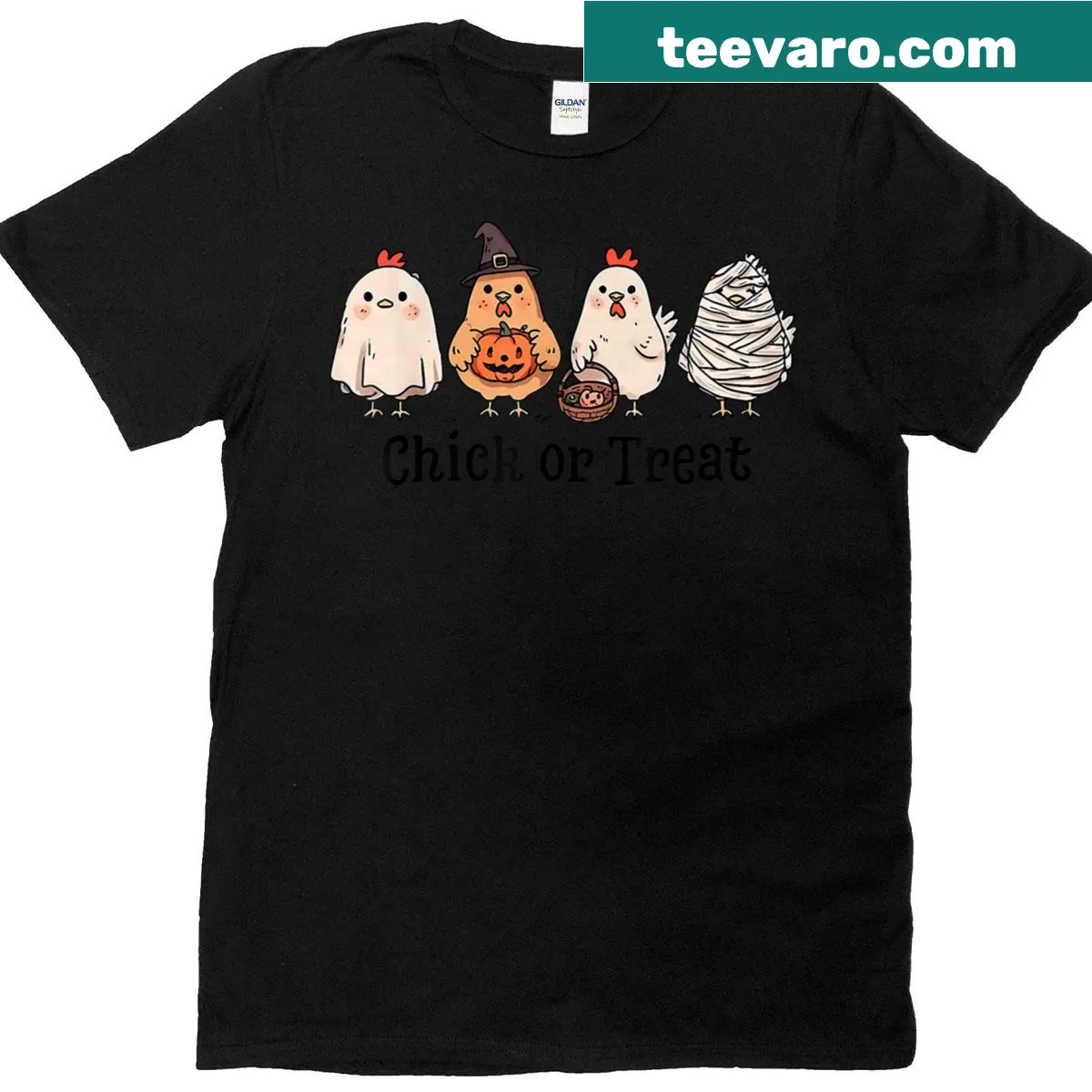 Funny Halloween T-shirt with 'Chick Or Treat' graphic for kids — on a men's t-shirt
