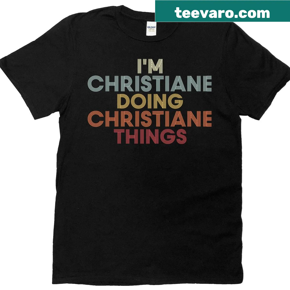 Personalized T-shirt featuring the name Christiane — on a men's t-shirt