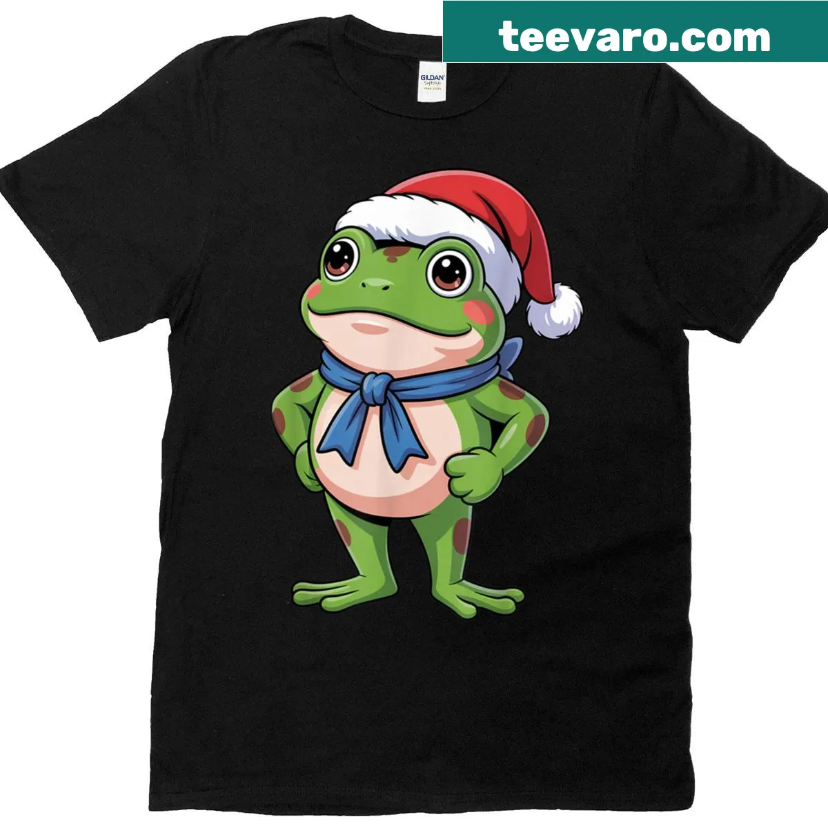 Frog protest illustration with text on a Christmas t-shirt — on a men's t-shirt