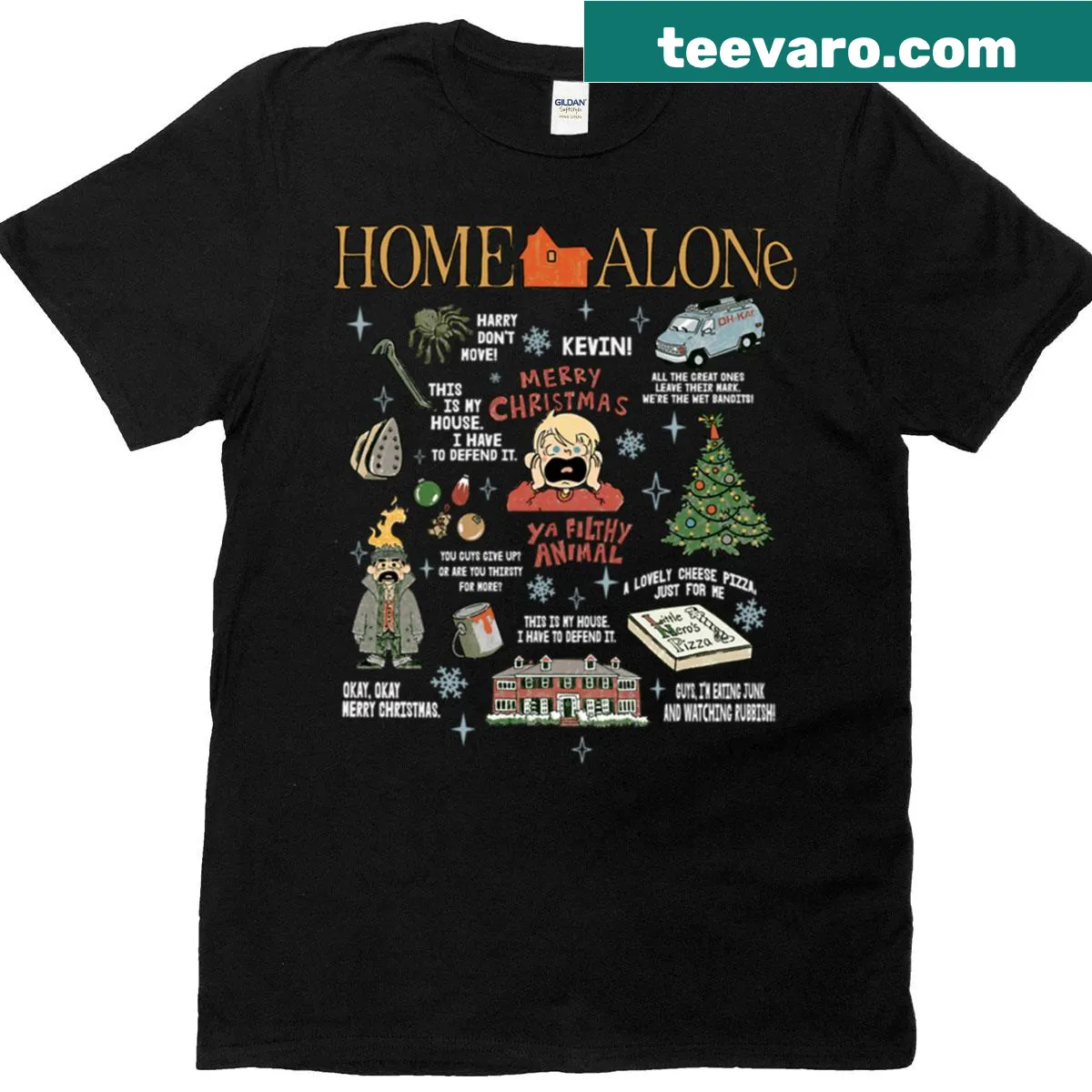 Oversized t-shirt featuring Christmas movie quotes — on a men's t-shirt