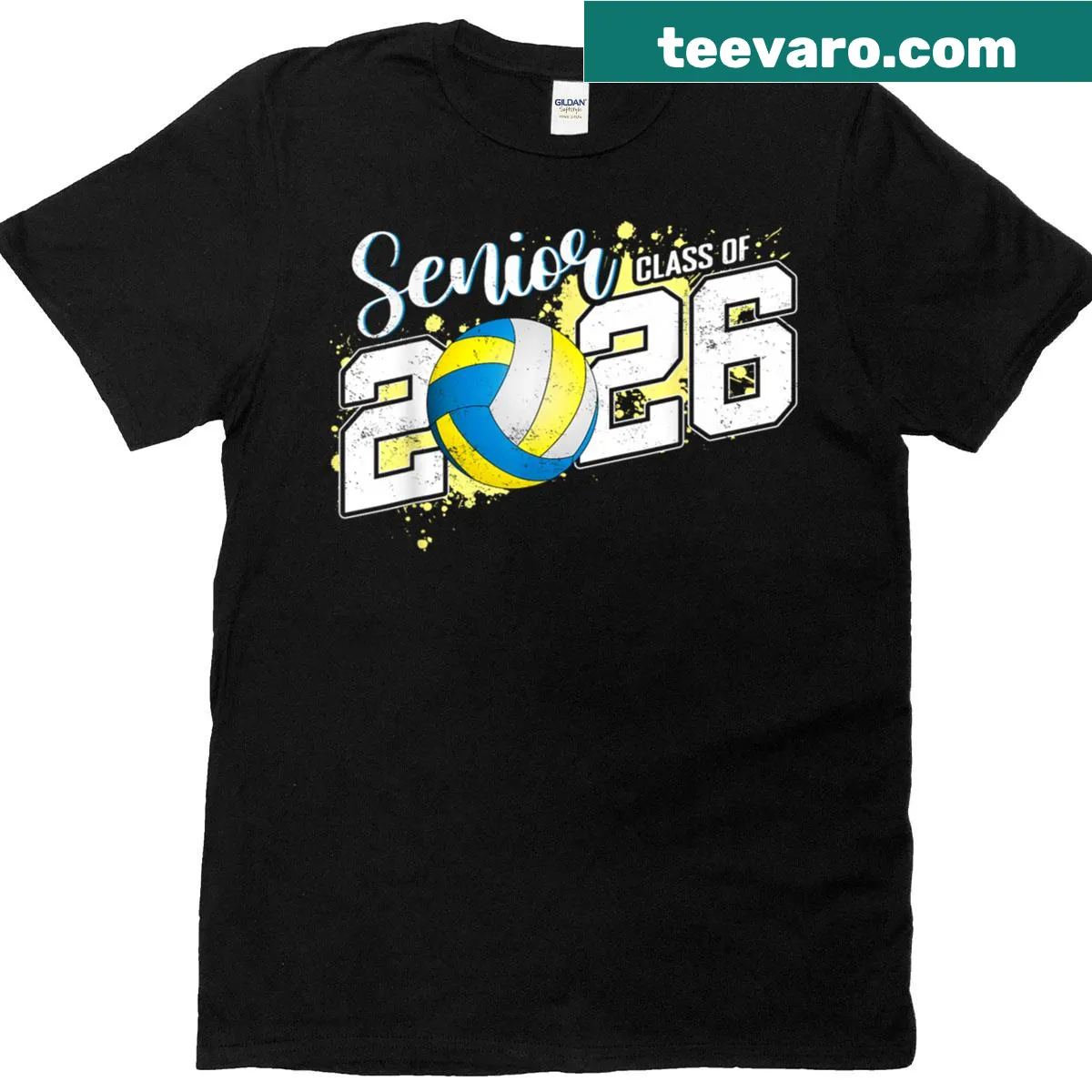 Graduation T-shirt for Class of 2026 with volleyball graphic — on a men's t-shirt