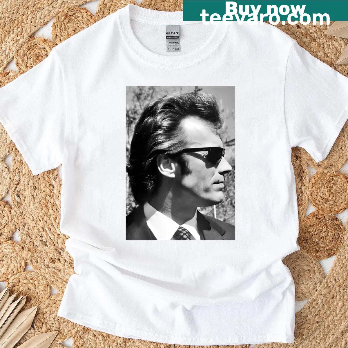 Clint Eastwood as Dirty Harry graphic T-shirt — on a men's t-shirt
