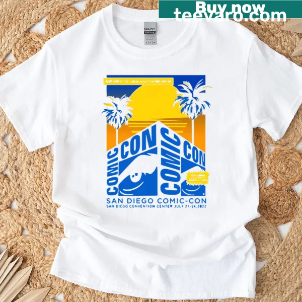 Sunset graphic T-shirt inspired by comic conventions