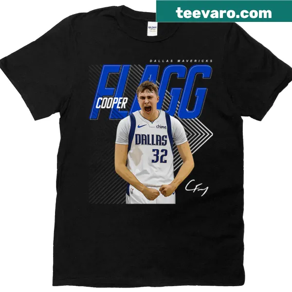 Dallas Mavericks T-shirt featuring Cooper Flagg's name