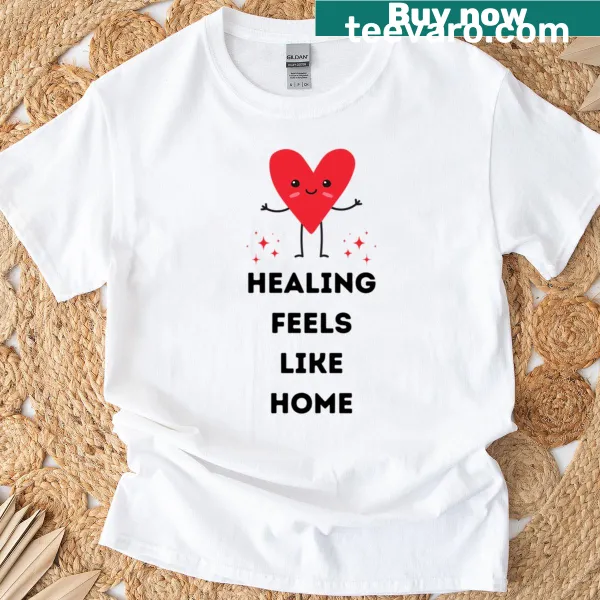 Cartoon T-shirt featuring a cute, smiling heart character