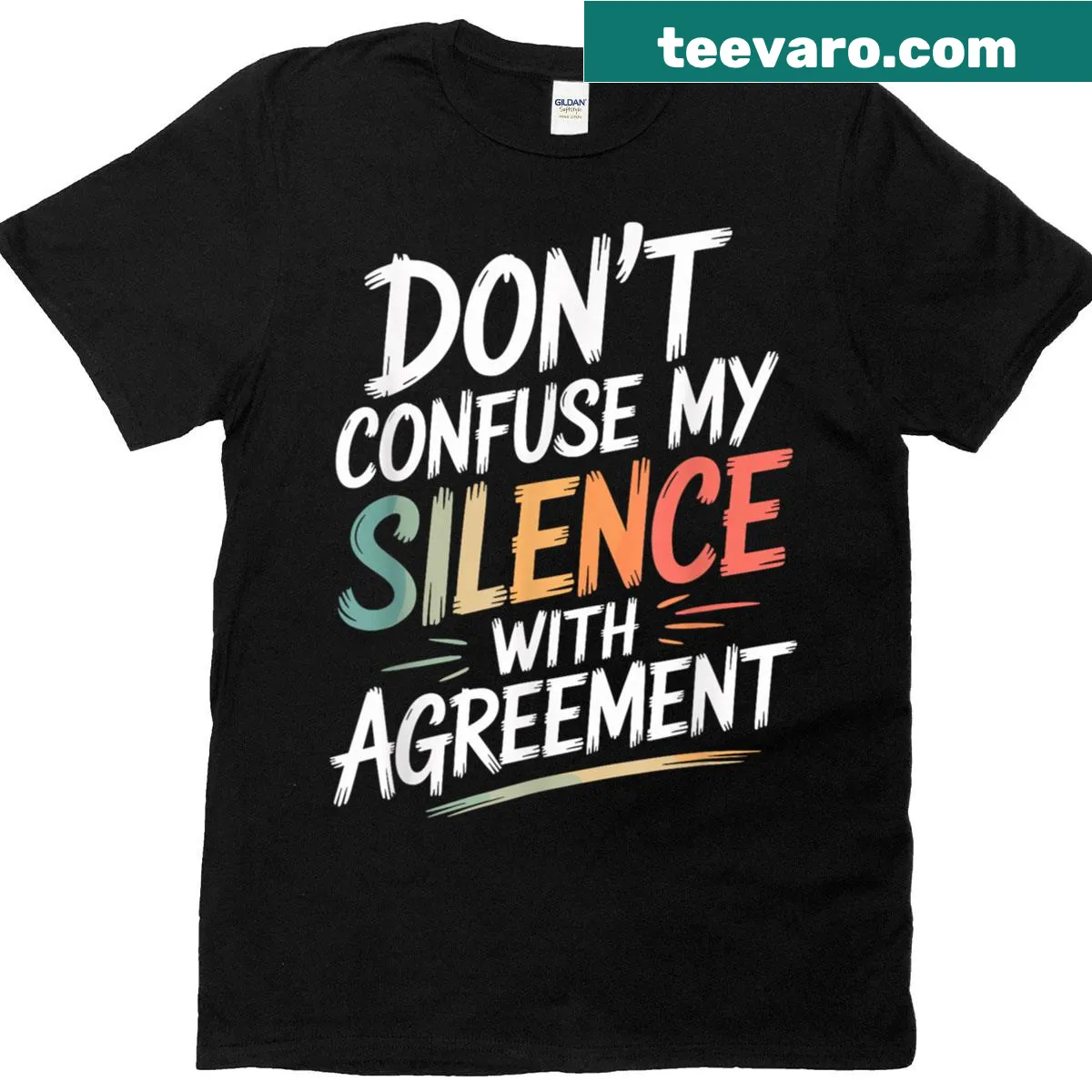 Funny sarcastic saying on T-shirt: Don't Confuse My Silence — on a men's t-shirt