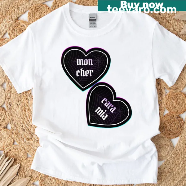 Cute doodle illustration of a couple on a t-shirt