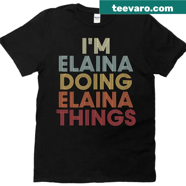 Personalized Elaina name T-shirt featuring elegant text design
