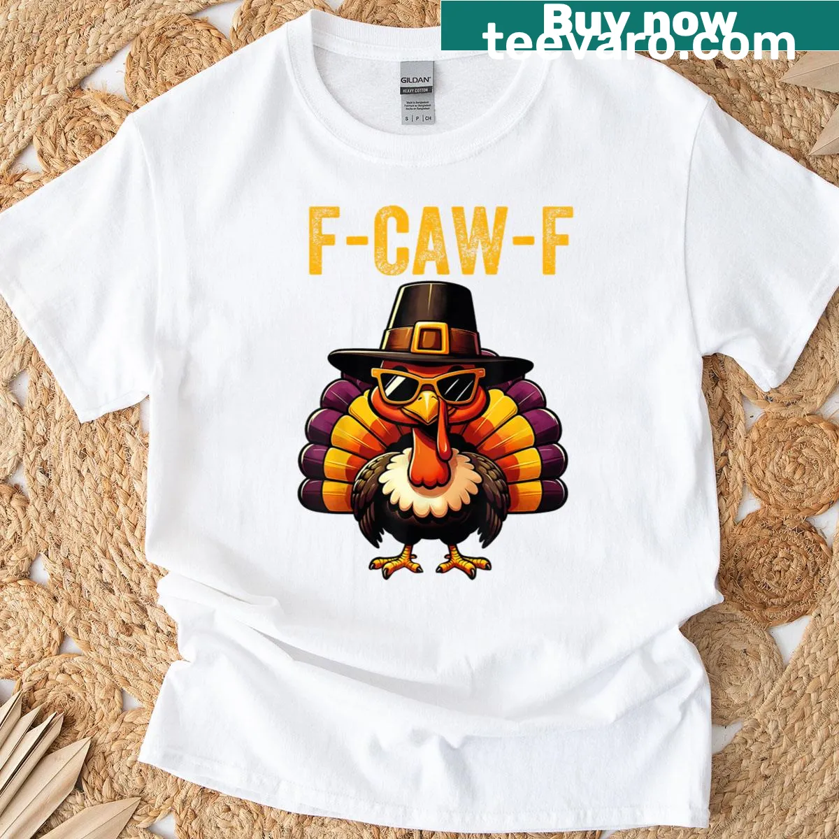 Humorous turkey-themed quote on a Thanksgiving t-shirt — on a men's t-shirt