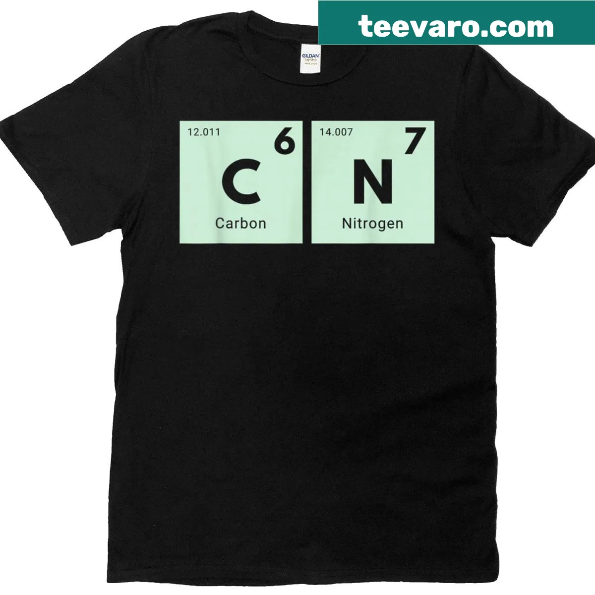 Funny chemistry-themed T-shirt with periodic table reference — on a men's t-shirt