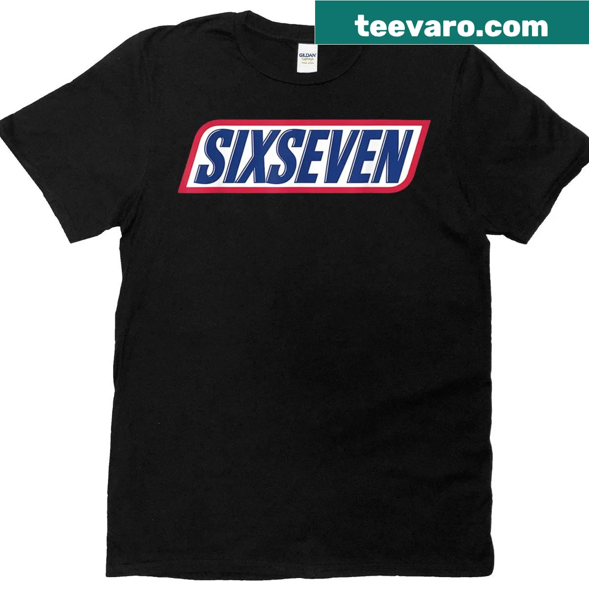 T-shirt featuring the Funny 67 meme design — on a men's t-shirt