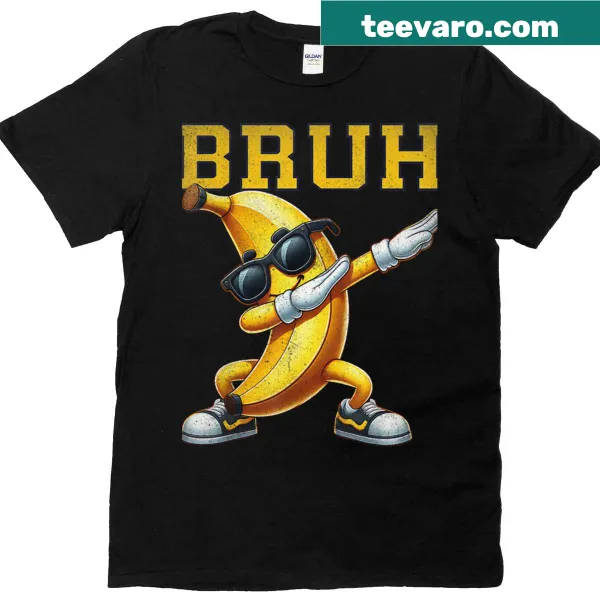 Retro banana-themed t-shirt with a dabbing banana and humorous text