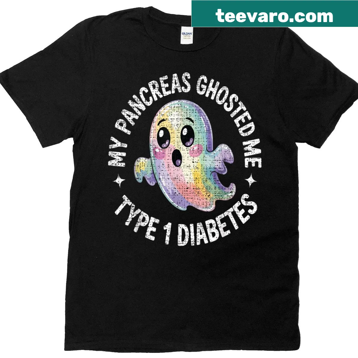 Halloween themed t-shirt with a humorous diabetes design — on a men's t-shirt