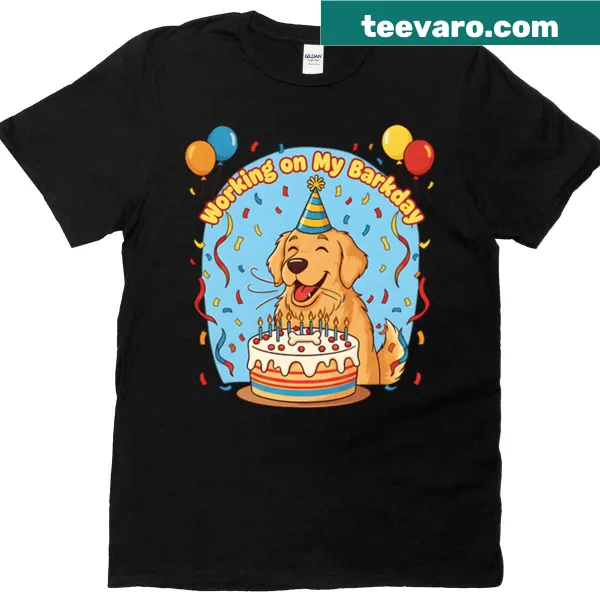 Cute dog birthday t-shirt with humorous Barkday design