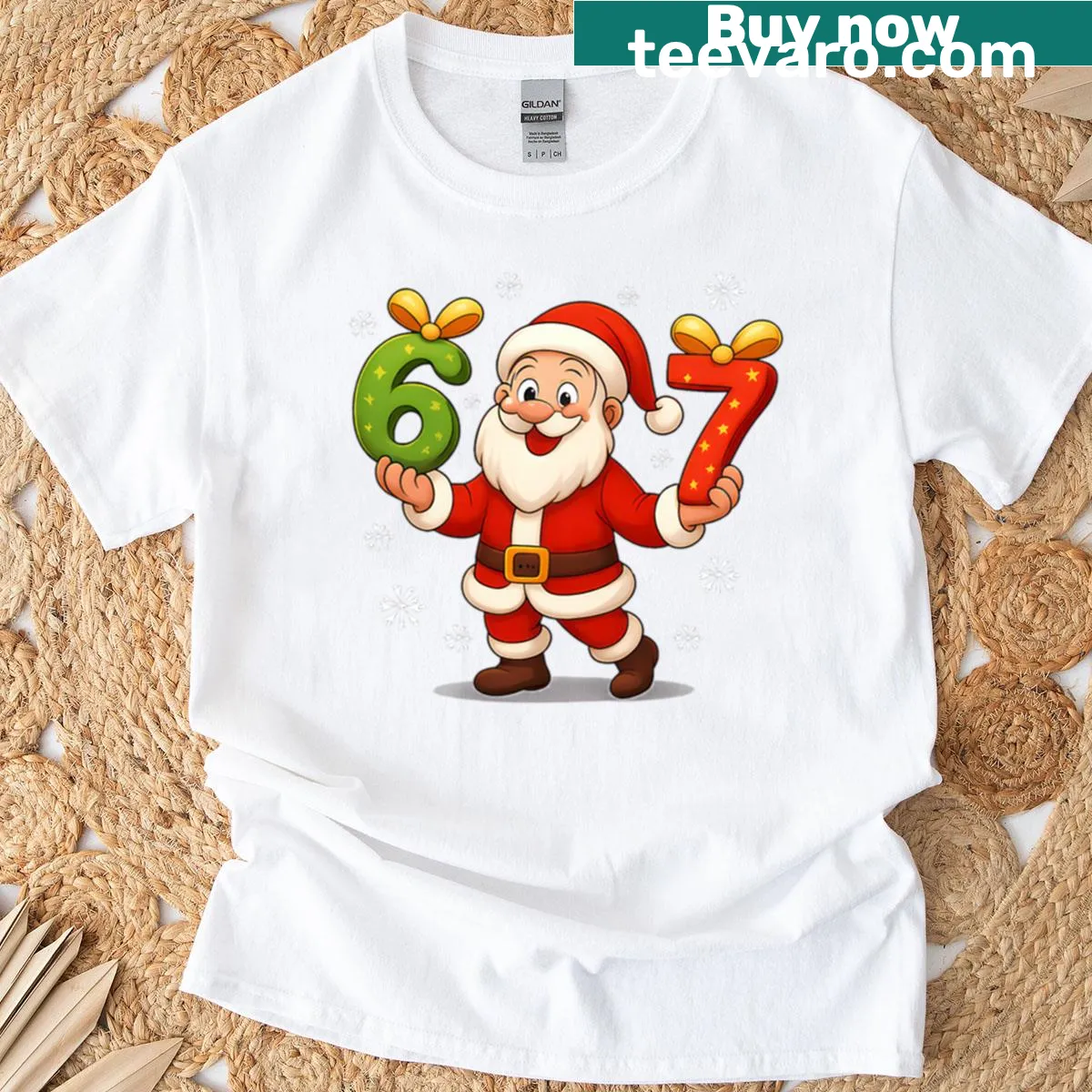 Funny Christmas T-shirt for kids featuring Gen Alpha slang — on a men's t-shirt