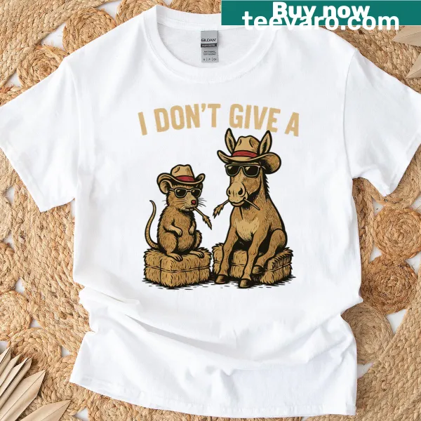 Funny farmer-themed t-shirt with humorous saying about donkeys