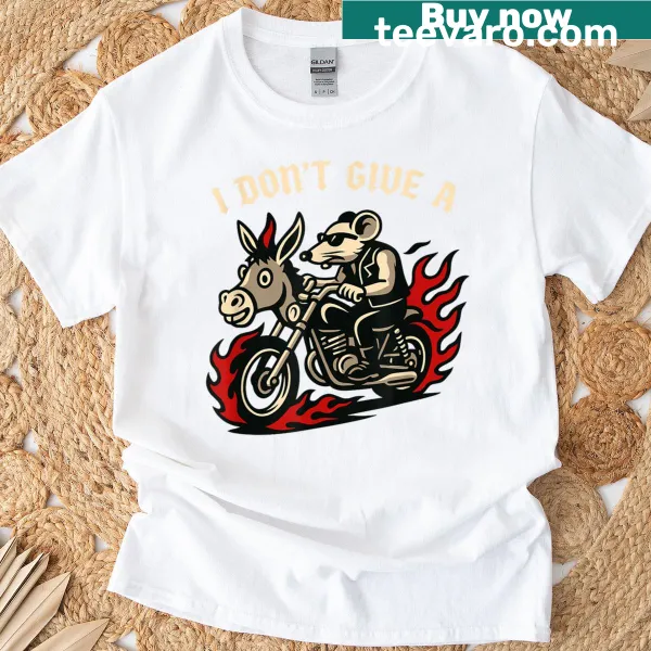 Funny typography T-shirt with a humorous motorcycle club message