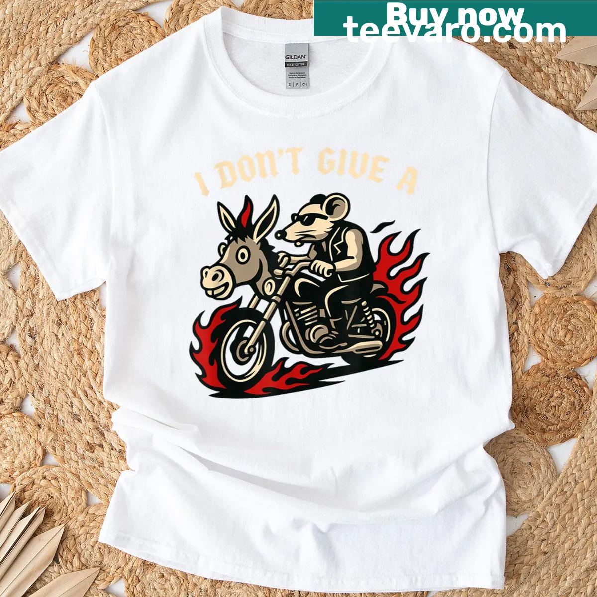 Funny typography T-shirt with a humorous motorcycle club message — on a men's t-shirt