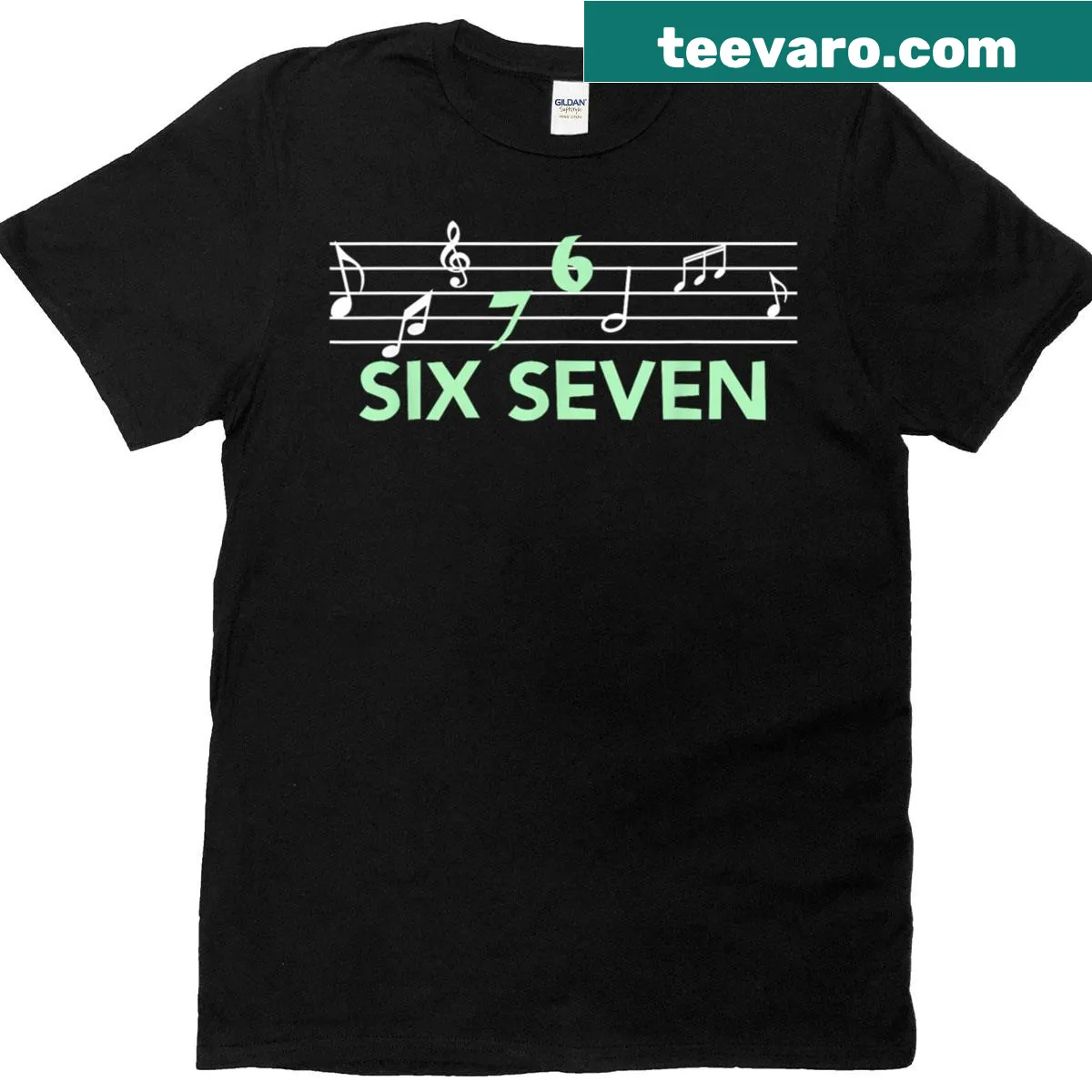 Funny music teacher T-shirt featuring 67 music meme slang — on a men's t-shirt