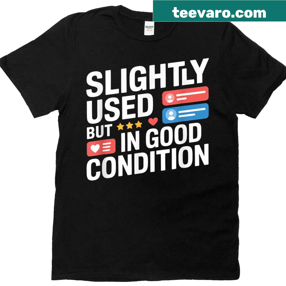Sarcastic text design on humorous t-shirt — on a men's t-shirt