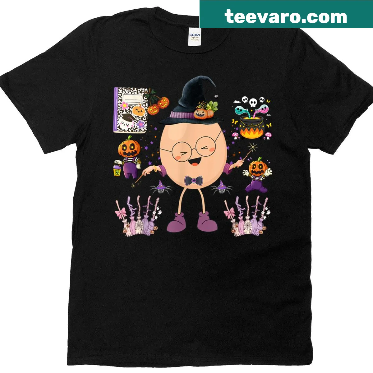 Cute Halloween t-shirt with 'The Good Egg' teacher theme — on a men's t-shirt